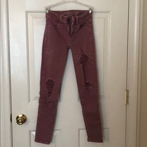 American eagle ponk ripped jeggings